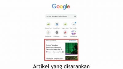 artikel disarankan google chrome