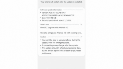 Update OS Android 10 Samsung Galaxy A30s (1)