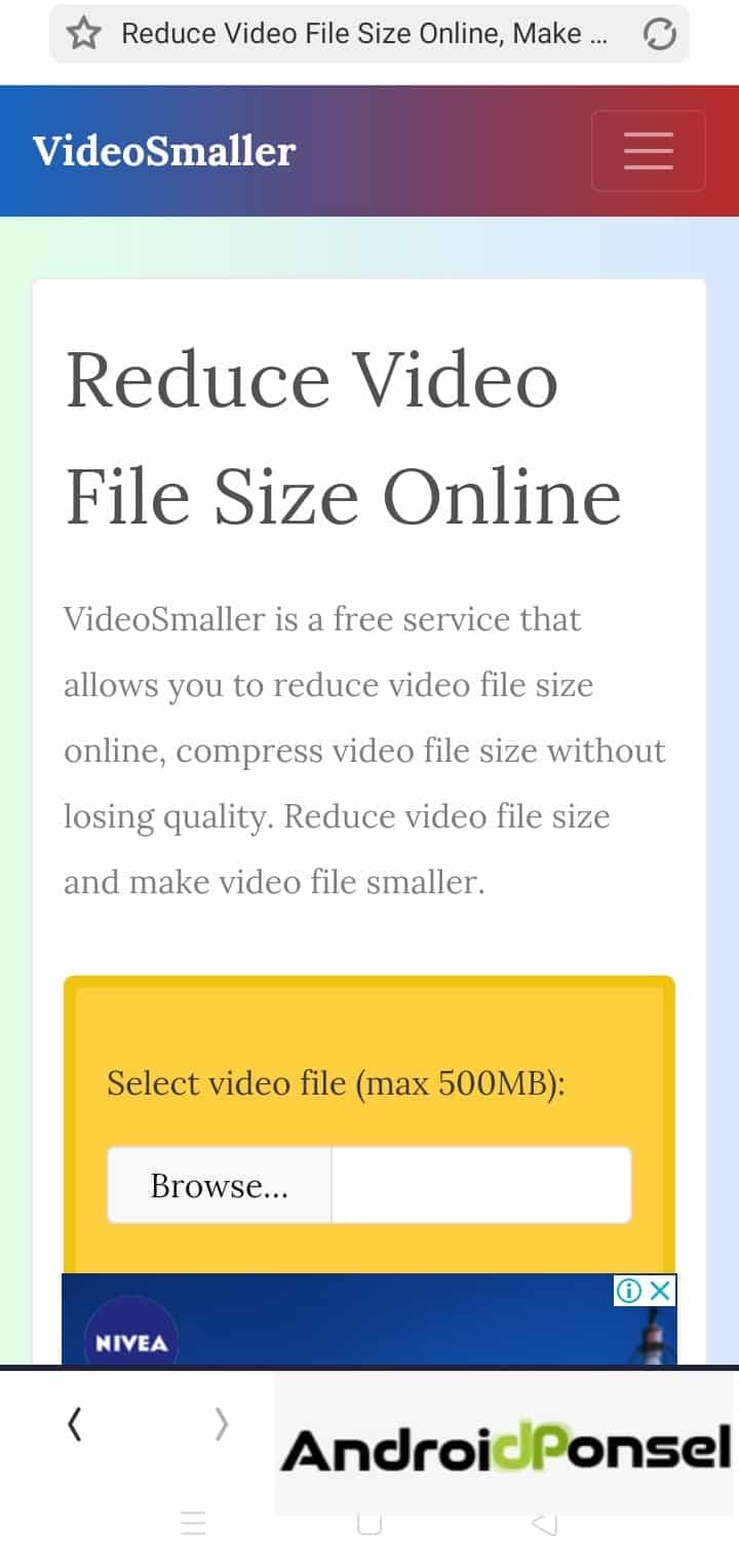 Memperkecil video dengan Video Smaller