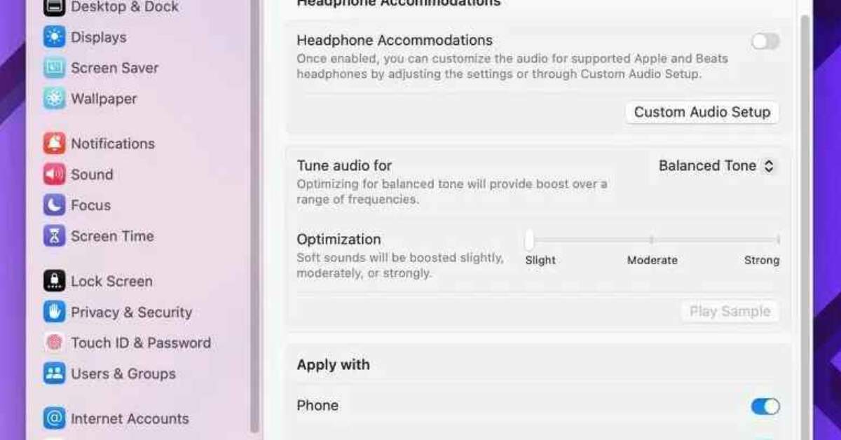 Earphone Adjustments MacOS