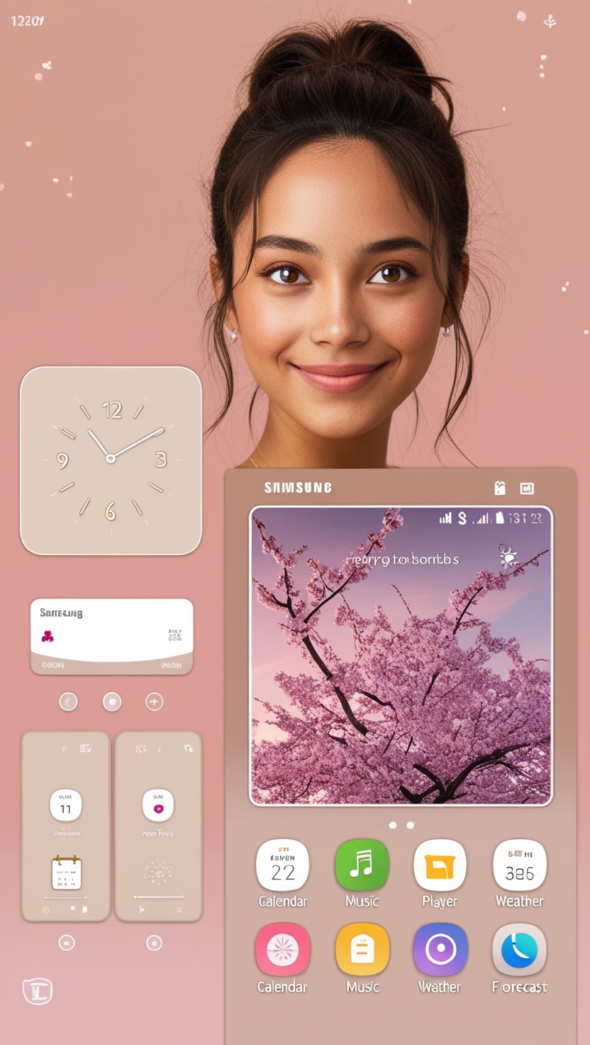 samsung homescreen layout ideas for woman