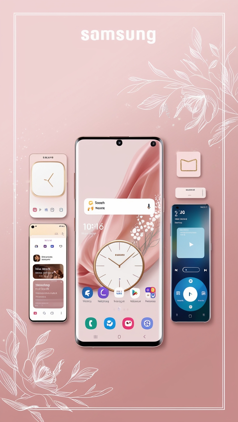 samsung homescreen layout ideas pink