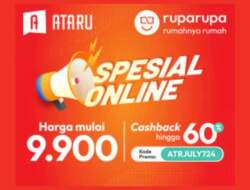 Cashback Hingga 60% Produk Ataru dengan Kode Promo di Ruparupa